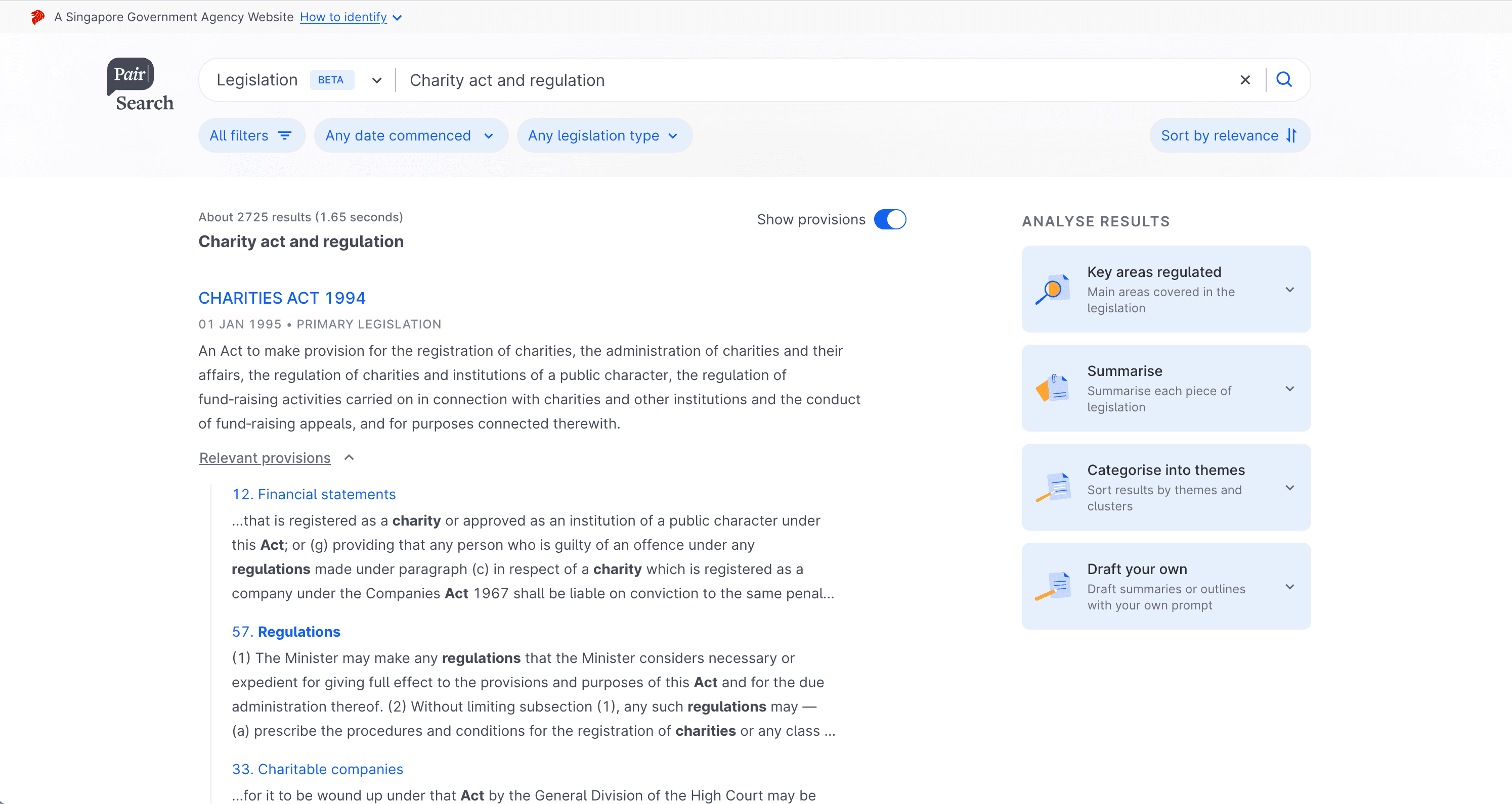 Figure 1: Comprehensive results for search query